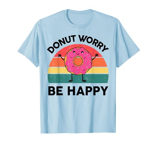 Funny Donut Worry Be Happy Shirt Kids Toddler Boy Girl