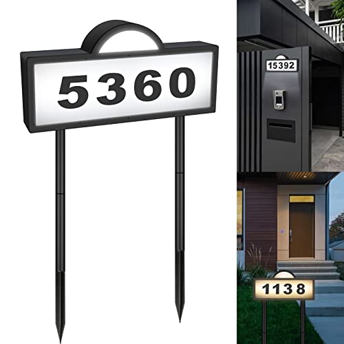 Numéros d'adresse pour maison solaires étanches IP65 pour façade sombre ou allée
