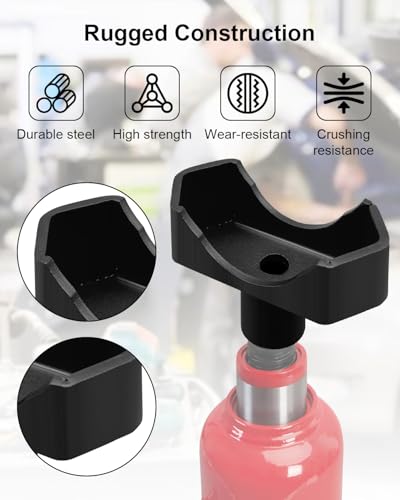 Image of Jack Axle Adapter Lifting Saddle Fits for Bottle Floor Jack Suitable for 3-4 inch Round and Square Axle Tube, Axle Saddle Adapter Fits for 1.65Inch or Smaller Diameter Bottle Jack Shaft Saddles Black