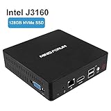 💪Procesador Intel Celeron J3160 de cuatro núcleos: equipado M.2 NVME 2280 de 128GB, con capacidad de interacción rápida. Sistema de enfriamiento incorporado, desbloqueo TDP de 6W y aumento de TDP hasta 9W para que la CPU aumente su rendimiento de proceso sin reducir la frecuencia.