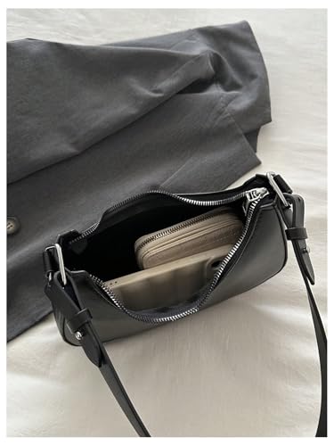 SHENHE Women's Y2K Bow Shoulder Bags Zipper Faux Leather Small Underarm Purse Crescent Handbag3