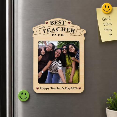 Image of Personalised Teacher's Day Fridge Magnet with Custom Photo (Fridge Magnet 2)