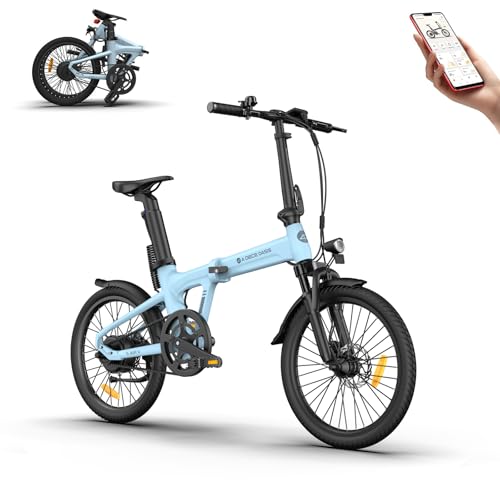 A Dece Oasis Ado Air20S Bicicleta Eléctrica Plegable, Ebike 37N.m, Transmisión por Correa, Pantalla LCD, Sensor de par, 36V 9.6Ah Batería Alcance de 100 KM (Versión Amortiguadora)