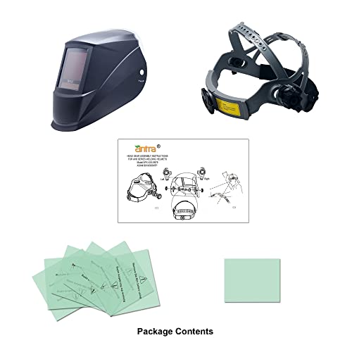 Antra True Color Top Optical 1/1/1/1 Wide Shade 3/5-14 With Shade Lock Large Viewing 12.5 Sqi Digital Solar Power Auto Darkening Welding Helmet Dp9-01 Tig Mig/Mag Mma Plasma 6+1 Extra Lens Covers #TOP6