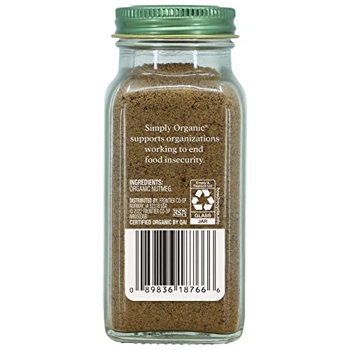 Simply Organic Ground Nutmeg, Certified Organic | 2.3 Oz | Myristica Fragrans Houtt. #TOP1