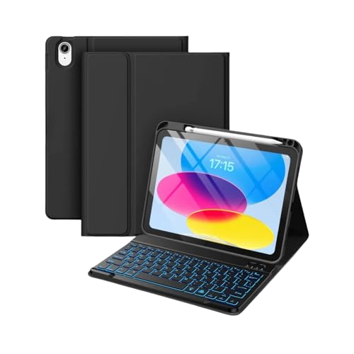 Keyboard Case for Honor Pad 10 / Tablet 10 (12.1inch) 2025 with Pencil Holder, Slim Lightweight Case with Magnetically Detachable Wireless Keyboard