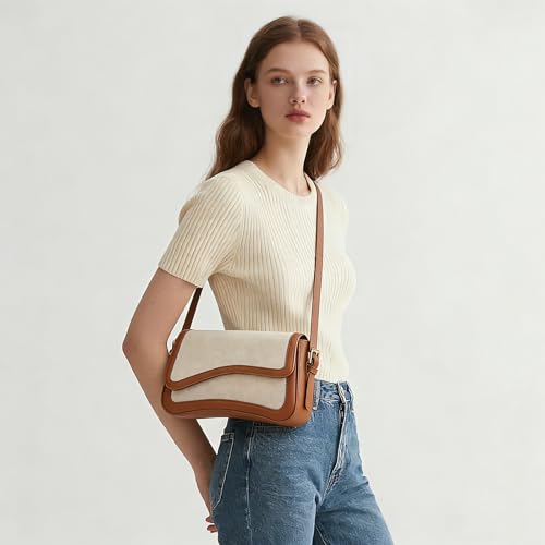 Image of Amszke Shoulder Bag for Women Y2K Crossbody Purse PU Leather Underarm Handbag 2 Adjustable Strap for Daily Commute Travel