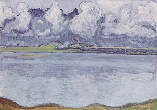 Cuadro en lienzo Lago Thun por Ferdinand Hodler, decoración de salón 60x90cm