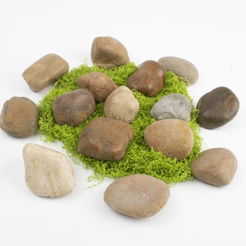 Image of 10LB Mixed Stones Pebbles River Rocks, Natural Beach Pebbles,1-2 Inch Decorative River Rocks for Landscaping Garden Paving Plant Rocks Crafting Walkways and Outdoor Decorative Stone