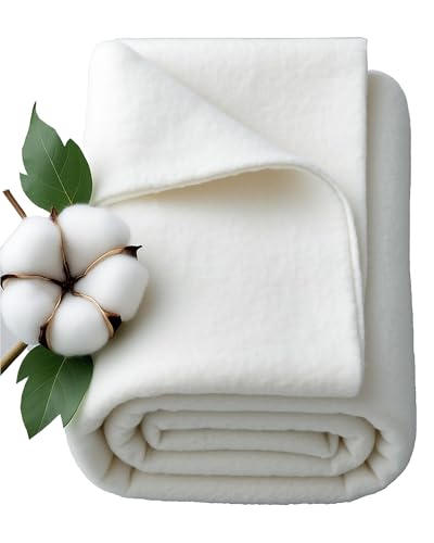 LUMANSUO 200GSM Craft Natural Cotton Quilt Batting for Quilting (36'x45')