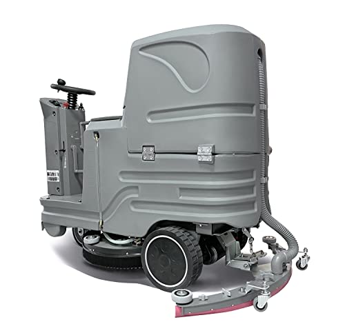 Emotor Automatic Ride-On Floor Scrubber Machine, Battery-Powered Commercial Sweeper Cleaning Equipment, 38" Squeegee With 23.6" Brush Cleaning Area,High Efficiency Square Cleaner #TOP1