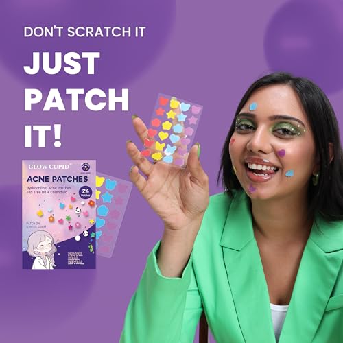 Image of Hydrocolloid Acne Pimple Patch with Tea Tree Oil & Calendula | Fast Healing | Absorbs Pus & Oil | Waterproof & Skin-Friendly Pimple Patches | Multi Shape - 24 Patches.