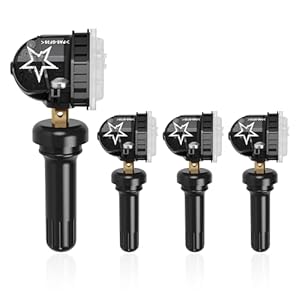 TPMS Sensor 4Pack GM, 315Mhz Tire Pressure Monitor Sensors Compatible with Chevy Silverado GMC Buick Cadillac Hummer Pontiac SAAB Replace OE#13598771 13598772 13586335 20923680