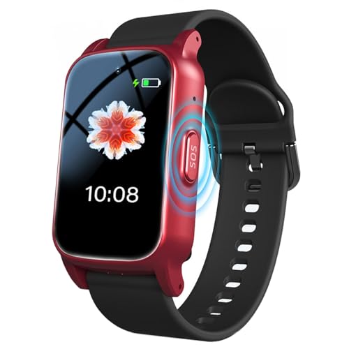 Weyot Reloj Localizador Personas Mayores GPS Smart Watch Botón SOS con Detección de Alerta de Caída Boton Emergencia Ancianos Reloj Inteligente,Red