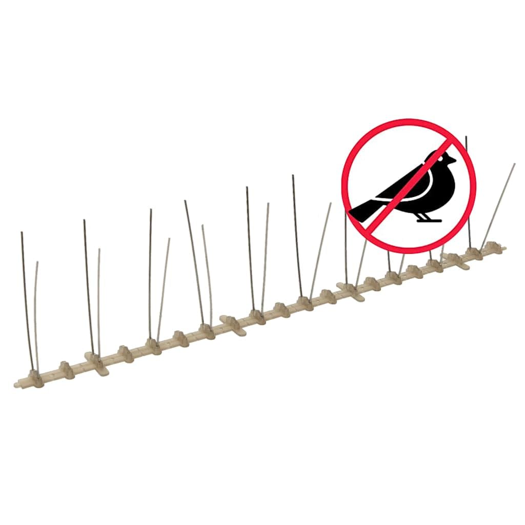 Set di 20 punte repellenti per piccioni, lunghezza 10 m, in acciaio inox e plastica, 2 file, per giardino e casa