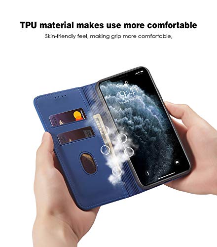Étui en cuir iPhone 13 Pro Max USUASI bleu au raffinement unique et finitions premium