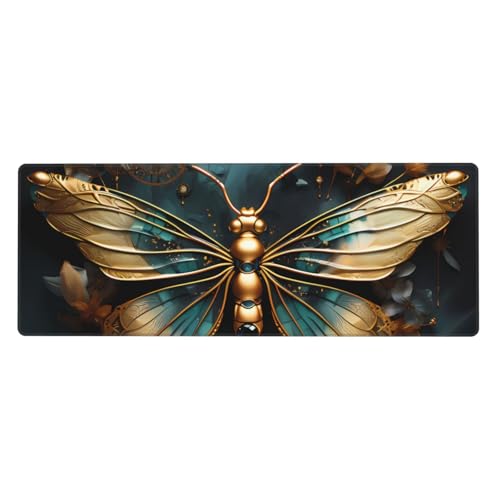 Tapis de clavier doré grand format antidérapant 80 x 30 cm