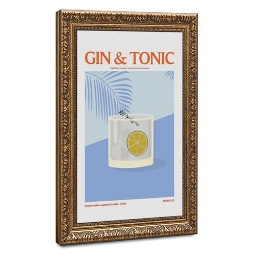 Toile Gin And Tonic décoration de bar vintage pour salon tendance