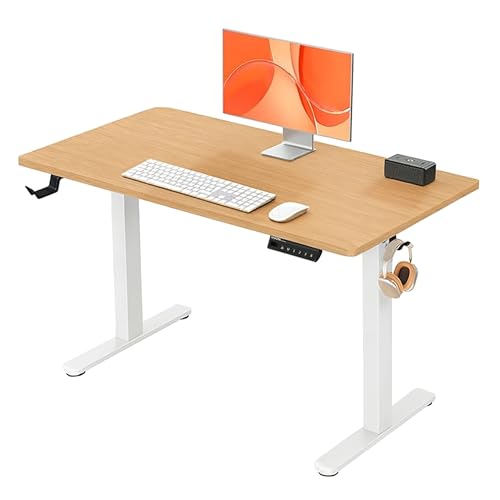 Image of iVOOMi Electric Height Adjustable Desk, 3 Memory Preset with Display, Lifts UP to 100KG, Collision Proof, Built-in Utility Holders, Sit-Standing Table for Home & Office Use, Work, Study & Gaming