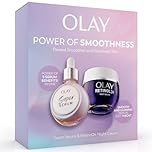 Olay Power of Smoothness Gift Set: Super Serum, Niacinamide, Vitamin C with Collagen Peptide 30ml + Retinol 24 Night Cream Face Moisturiser for Women 50ml, Anti-Aging Skincare
