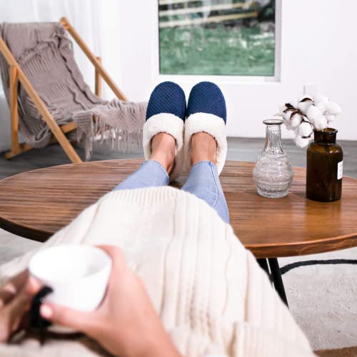 Image of ULTRAIDEAS Women's Breathable House Slippers with Memory Foam, Lightweight Cotton Blend Lining, Indoor Outdoor Slip On Design, Non Slip Rubber Sole for Bedroom, Machine Washable