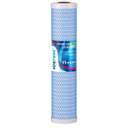 Image of ICEPURE 5 Micron 20 inch x 4.5 inch Whole House Upgraded Activated Carbon Water Filter, 20-Inch Enhanced Lead Removal Water Filter Cartridge, Compatible with FC25B, EPM-20BB, CB-BB-20, CTO20BB-CQB, 1 PACK