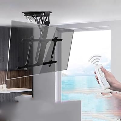 Motorized Ceiling TV Mount, Fits 32-70/50-90 Inch TVs Motorized TV Stand, Hidden Drop Down TV Lift, Telescopic Electric TV Lift With Auto Lifting, 0-85° Flip Down, Motorized TV Mount,FOR 50-75inch TV