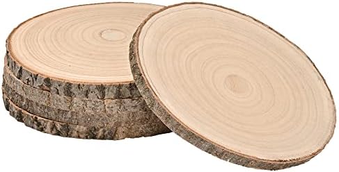 WILLOWDALE 5Pcs Large Wood Slices for Centerpieces, 11-13 Inches Unfinished Wood Circles for Crafts Rustic Wood Round Wooden Ornaments, Wood Decor for Table Centerpieces for Wedding Party
