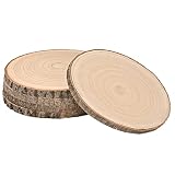 WILLOWDALE 5Pcs Large Wood Slices for Centerpieces, 11-13 Inches Unfinished Wood Circles for Crafts