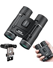 300x25 Binoculars for Adults and Kids, High Powered Mini Pocket Binoculars with Phone Adapter, Waterproof Compact Binoculars for Bird Watching, Hunting, Concert, Theater, Opera, Traveling, Sightseeing