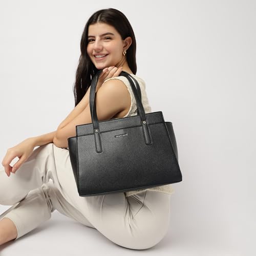 Image of Fastrack Lowkey Luxe Shoulder Bag for Women, Medium Size with Top Zip Closure, Inner Access Pocket and Central Zip Compartment, Stylish Everyday Shoulder Bag with 3.5L Capacity