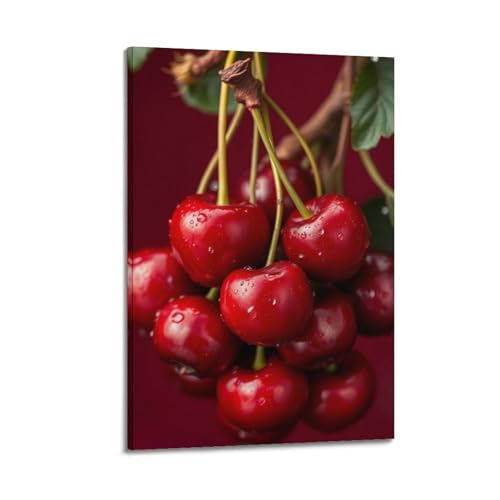 Poster mural fruits rouges et rosée 50x75 cm suspendre déco