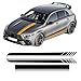 ASDFGZXC Auto Pegatinas de Calcomanías Body Stripe Lateral, para Mercedes Benz Clase A W177 V177 A35 A45 A45S W176 AMG, calcomanía para capó de Coche, Pegatina de Rayas Laterales para Falda