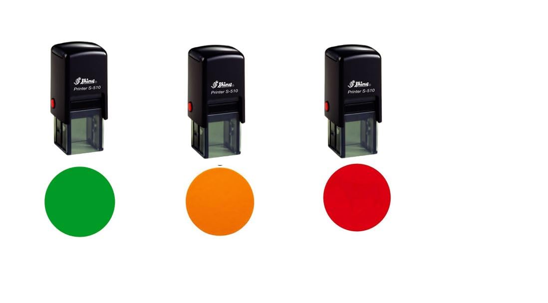 Athena Stamps Various Traffic Light Stamp Set, 3 Stamps, One X Green One X Orange One X Red 11Mm Educational Stamps