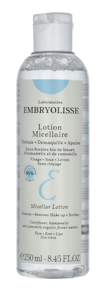 Embryolisse3-In-1 Micellar Lotion | Gentle Cleansing & Make Up Remover Lotion for Face, Eyes & Lips, Soften, Soothe and Tone All Skin Types - 250 Ml (Packaging May Vary)