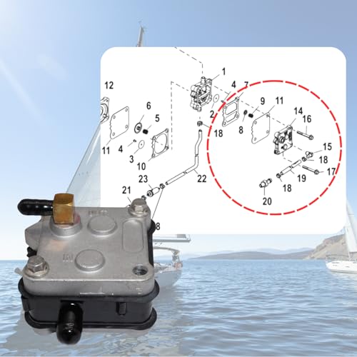 Boat Marine 14360A78 Fuel Pump Kit for Mercury Outboard 2 Stroke 30 40 45 50 55 60 65 70 75 80 90 100 115 125 135 140 150 175 200 225 250 300 HP Motors Replace 14360A73