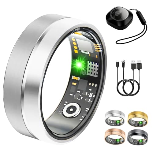 Smart Ring for Women Men, Health Tracker Ring, 5ATM Waterproof Silver,9 - image 1