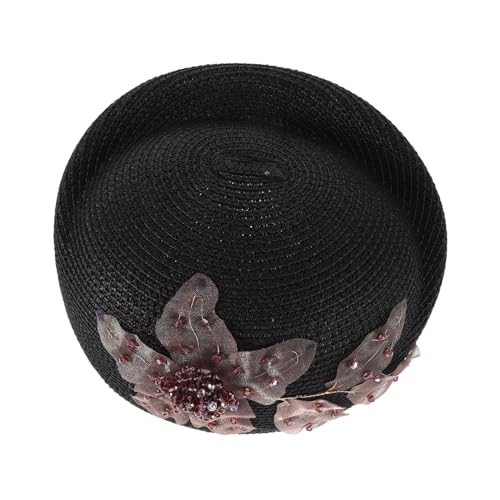 Béret brodé main pour femme en maille légère et respirante style hôtesse