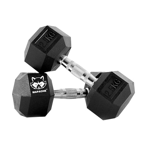 Image of Mapache Dumbbells Set for Home Gym, 10 kg Dumbbells Set of 2, Fitness Gym Dumbbell set for Home Workout, Anti-Skid Rubber Dumbbell Set, Weights for Workout (12.5Kg Pair)