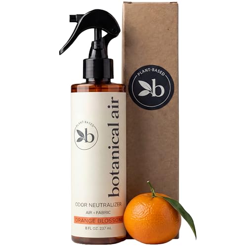 Botanical Air Plant-Based Odor Eliminator Spray Natural Essential Oil Air Freshener for Home Bathroom Fabrics & Pet Areas 8 oz (Orange Blossom)