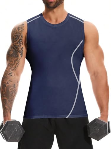 Mens Sleeveless Workout Tank Tops Athletic Muscle Gym T Shirts (UK, Alpha, XXL, Regular, Regular, #4) - Image 2