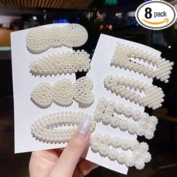 ANNACREATIONS Metal Hair Clip for Women and Girls, Multicolour, 8 Pieces