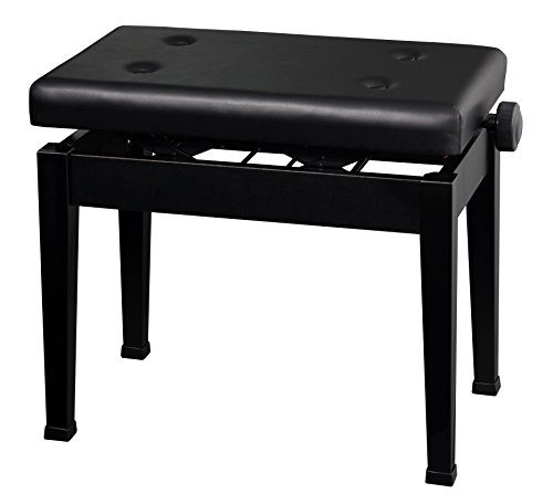 【美品】ピアノ椅子　黒　高さ調整　ボタン留め 日本製 MADE IN JAPAN 美品】ピアノ椅子 黒 高さ調整 ボタン留め 日本製 MADE IN JAPAN