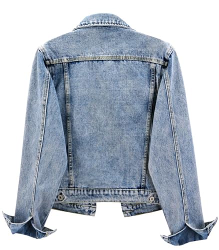 Kedera Womens Basic Button Down Vintage Black Long Sleeves Denim Jean Jacket Jacket for Women2