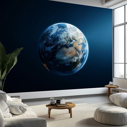 Papel pintado fotográfico 3D Surreal Espacio Tierra 200 x 140 cm Papel pintado no tejido Fotomurales Fotomurales Azul Oscuro Papel Pintado Pared Dormitorio Salón TV Fondo Pared Moderno Panorámico