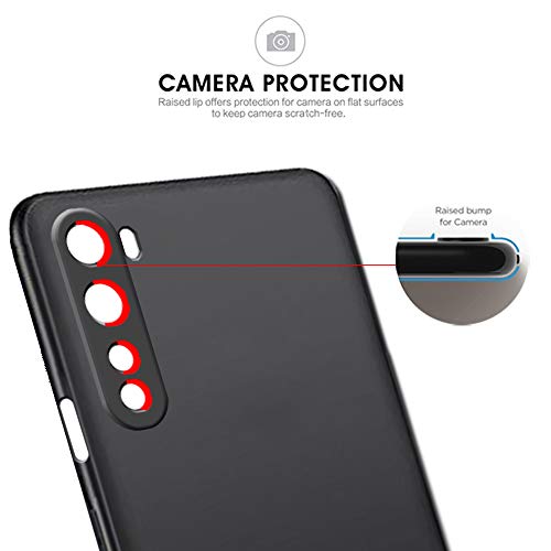 Image of TheGiftKart Sleek Back Cover Case for OnePlus Nord 2020 | Slim Fit Protective Design | Ultra Matte Finish | Camera Protection Bump | Soft Silicon Back Cover Case for OnePlus Nord (Silicone, Black)