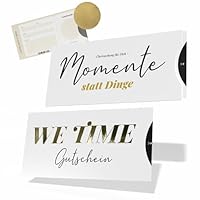 Creatastic - We Time Gutschein zum selber ausfüllen, Karte mit Golddruck, Schuber und Rubbelaufkleber, für Wellness, Reisegutschein, Gutschein Geburtstag, Geschenk für Partner