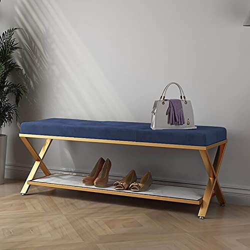 Banc à chaussures d'entrée avec rangement en fer noir - 4