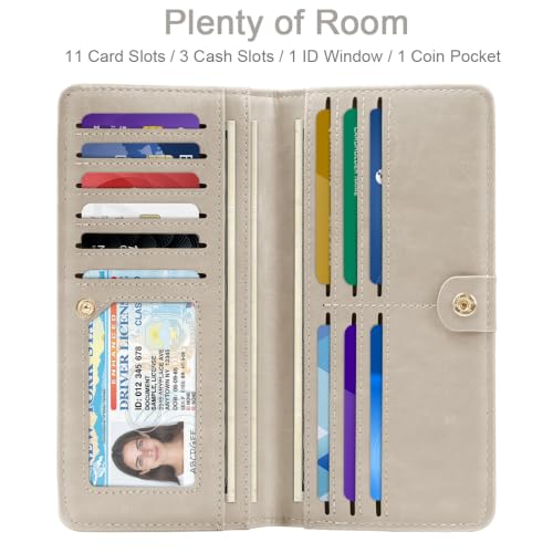 Image of Wallet Women Bifold Faux Crocodile Leather Slim Thin Long Wallets