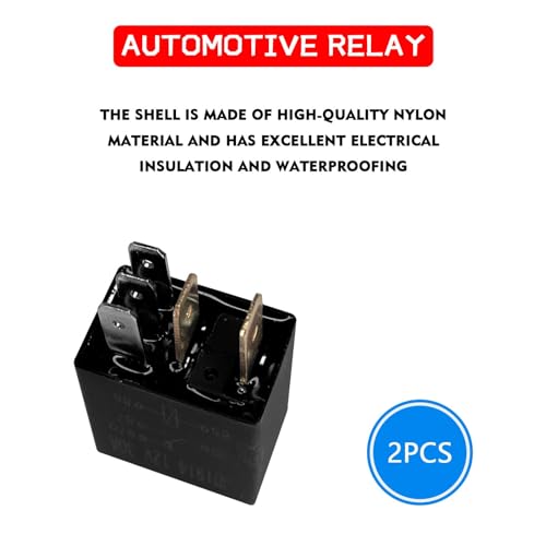 Tobenbone 2Pcs 5 Pin 12V 30A Relay, Multi Purpose Automotive Heavy Duty Relay, High Performance Stable Starter, Universal for Car Motor Replacement Accessories (Black)